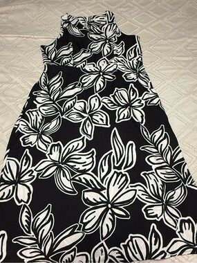Cato Black and White Floral Sleeveless Dress